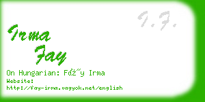 irma fay business card